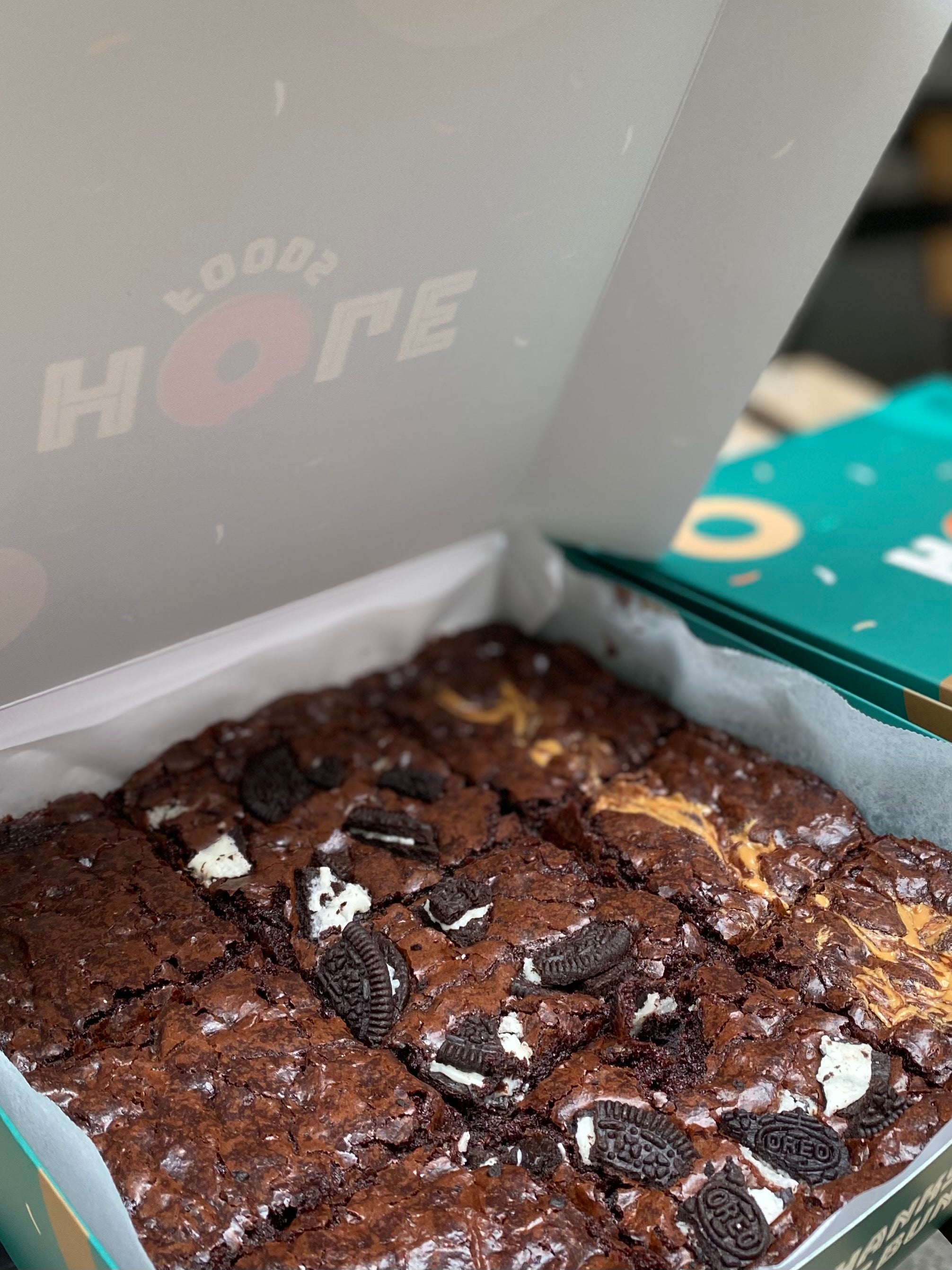 Photo is just for reference. Brownies will be cut into 12 pieces.